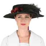 Ladies Day Hat - Black/Burgundy