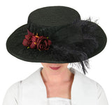 Ladies Day Hat - Black/Burgundy