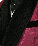 Vintage Smoking Robe - Burgundy Brocade