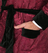 Vintage Smoking Robe - Burgundy Brocade