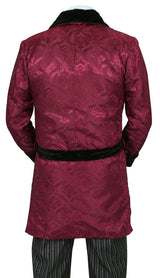 Vintage Smoking Robe - Burgundy Brocade