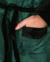 Vintage Smoking Robe - Green Brocade