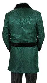 Vintage Smoking Robe - Green Brocade
