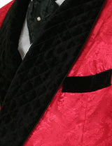 Vintage Smoking Robe - Red Brocade