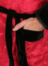 Vintage Smoking Robe - Red Brocade