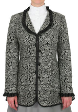 Quinn Outing Jacket - Black/White Chenille