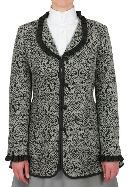 Quinn Outing Jacket - Black/White Chenille