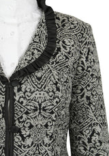 Quinn Outing Jacket - Black/White Chenille