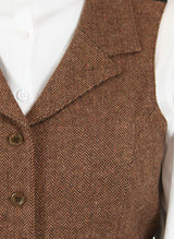 Ladies Tweed Walden Vest - Brown