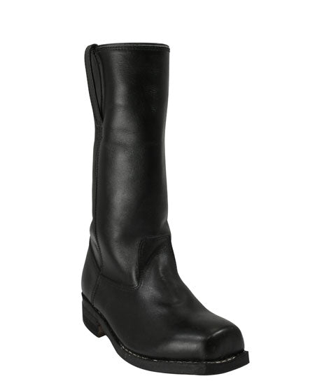Mens Mid-Calf Riding Boot - Black Leather