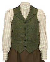 Ladies Tweed Vest - Olive