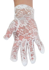Lace Gloves - White Plain Wrist