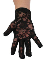Lace Gloves - Black Plain Wrist