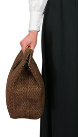 Small Carpetbag - Brown Basketweave