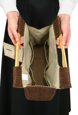 Small Carpetbag - Brown Basketweave