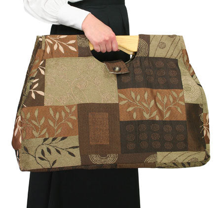 Large Carpetbag - Brown Leaf