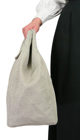 Large Carpetbag - Gray Tweed