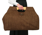 Large Carpetbag - Brown Basketweave