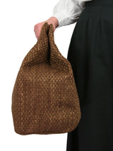 Large Carpetbag - Brown Basketweave