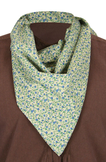 Cotton Neckerchief - Vintage Blue Rose