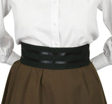 Narrow Cotton Ribbon Belt - Black