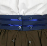 Narrow Cotton Ribbon Belt - Navy