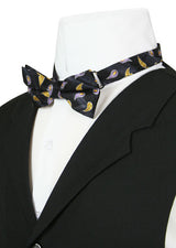 Mens Bow Tie - Black Paisley