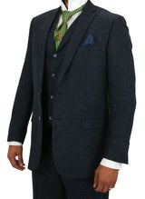 Hartford Three-Piece Tweed Suit - Navy