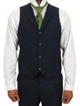 Hartford Three-Piece Tweed Suit - Navy
