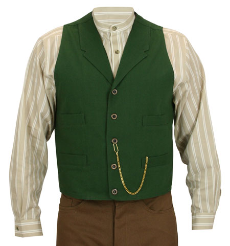 トップス Dappers Classical Round Neck Work Vest Classic Canvas Work Vest - Hunter Green – Historical Emporium