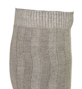 Vertical Stripe Long Socks - Gray Cotton