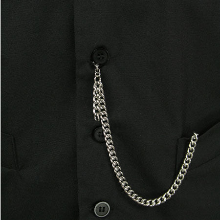 【PC】 3WAY WATCH CHAIN SINGLE Single Albert Pocket Watch Chain - Silver – Historical Emporium