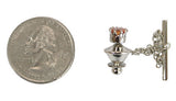 Silver Chain and Bar Tie Tack - Champagne