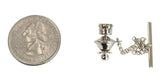 Silver Chain and Bar Tie Tack - Peridot