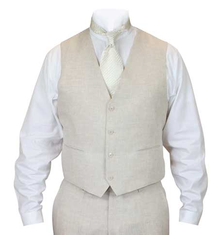 Riverdale Linen Vest - Natural