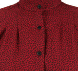 Somerset Blouse - Dark Red Leaf