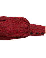 Somerset Blouse - Dark Red Leaf