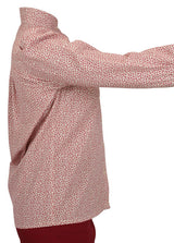 Somerset Blouse - White with Burgundy Leaf