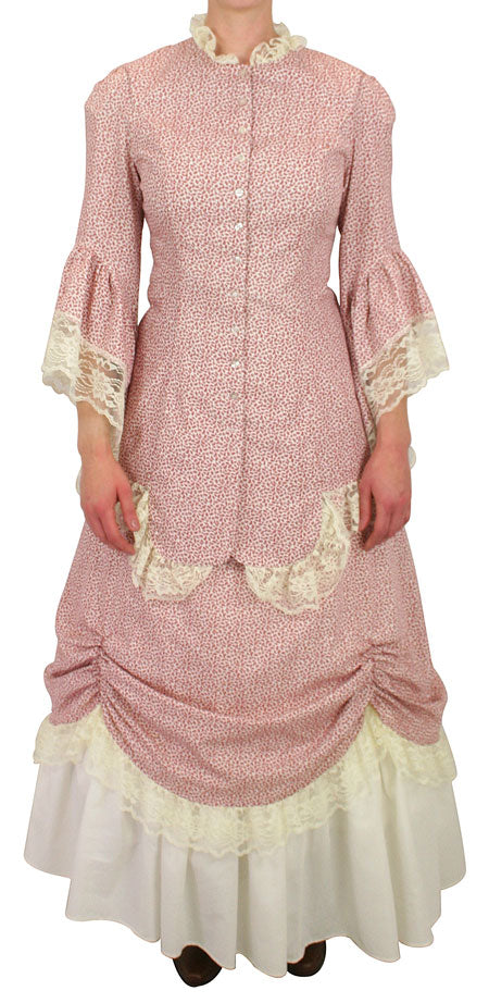 Lucille Walking Suit - White with Burgundy Leaf