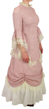 Lucille Walking Suit - White with Burgundy Leaf