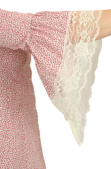 Lucille Walking Suit - White with Burgundy Leaf