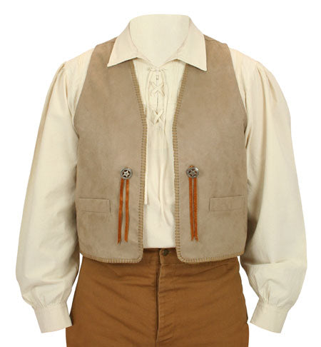 Ponderosa Vest - Tan Faux Suede