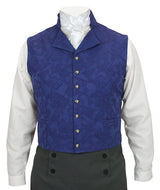 Fairfax Regency Vest - Blue Brocade