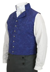 Fairfax Regency Vest - Blue Brocade