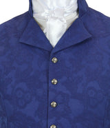 Fairfax Regency Vest - Blue Brocade