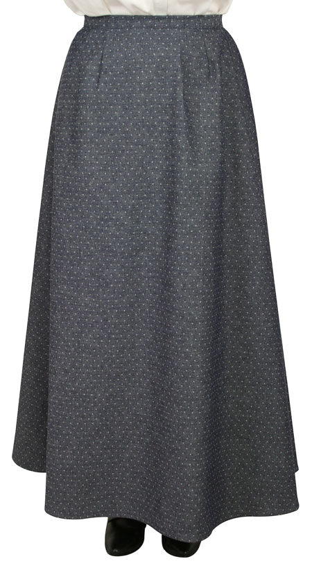 Cotton Walking Skirt - Navy Diamond