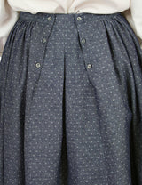 Cotton Walking Skirt - Navy Diamond