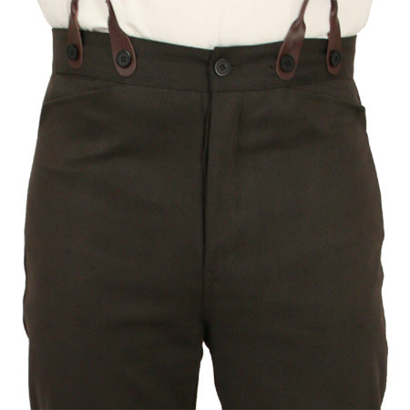 Monroe Brushed Cotton Trousers - Walnut