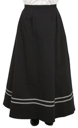 Cotton Twill Walking Skirt - Black w/Gray