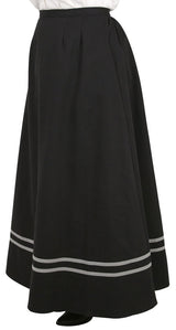 Cotton Twill Walking Skirt - Black w/Gray
